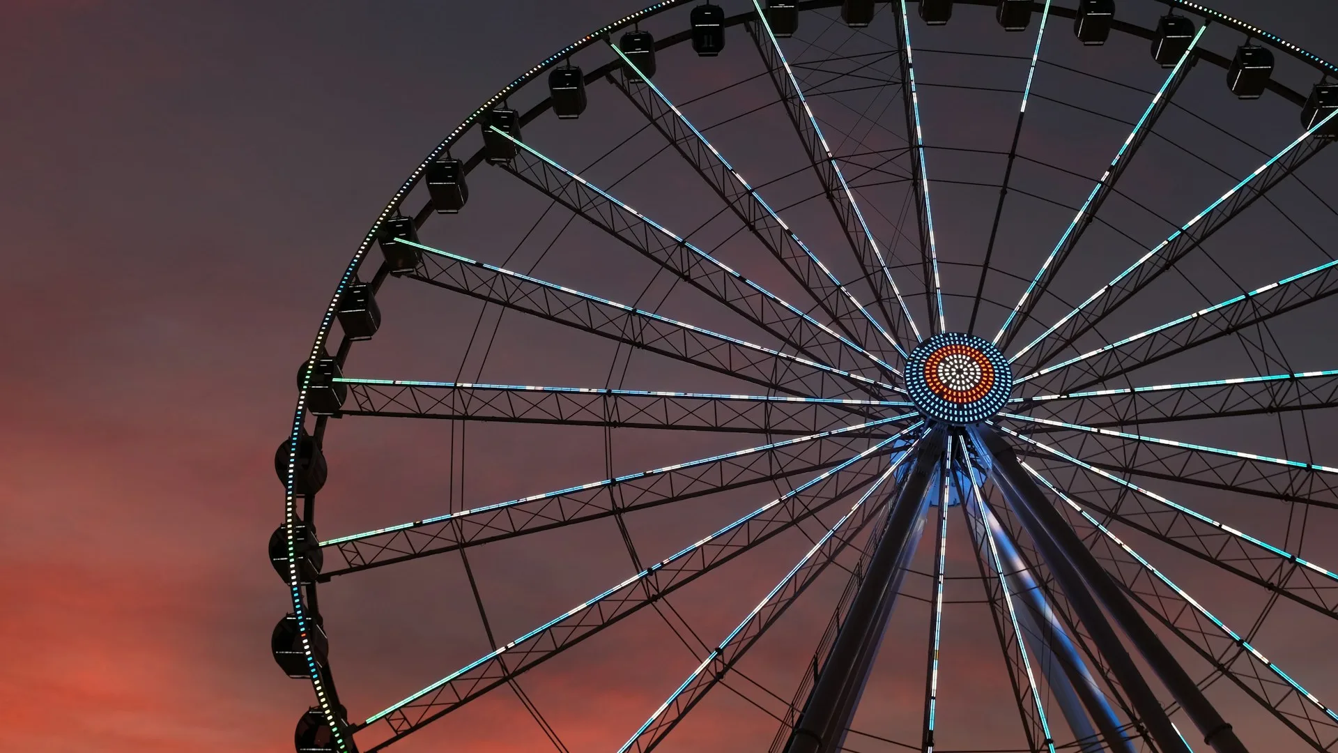 City Game Bremen Ferris Wheel Sunset