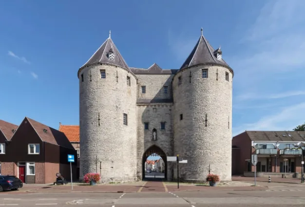 City Game Bergen op Zoom Prison gate also called Lievevrouwepoort, in the city of Bergen op Zoom