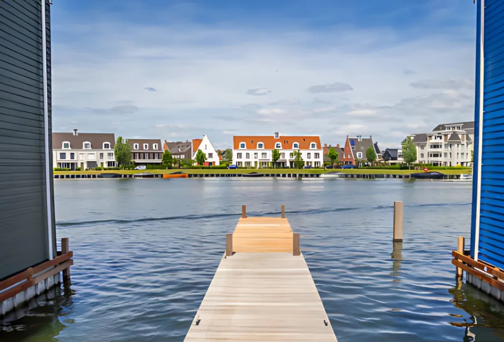 City Game Harderwijk wooden jetty in the harbor of Harderwijk