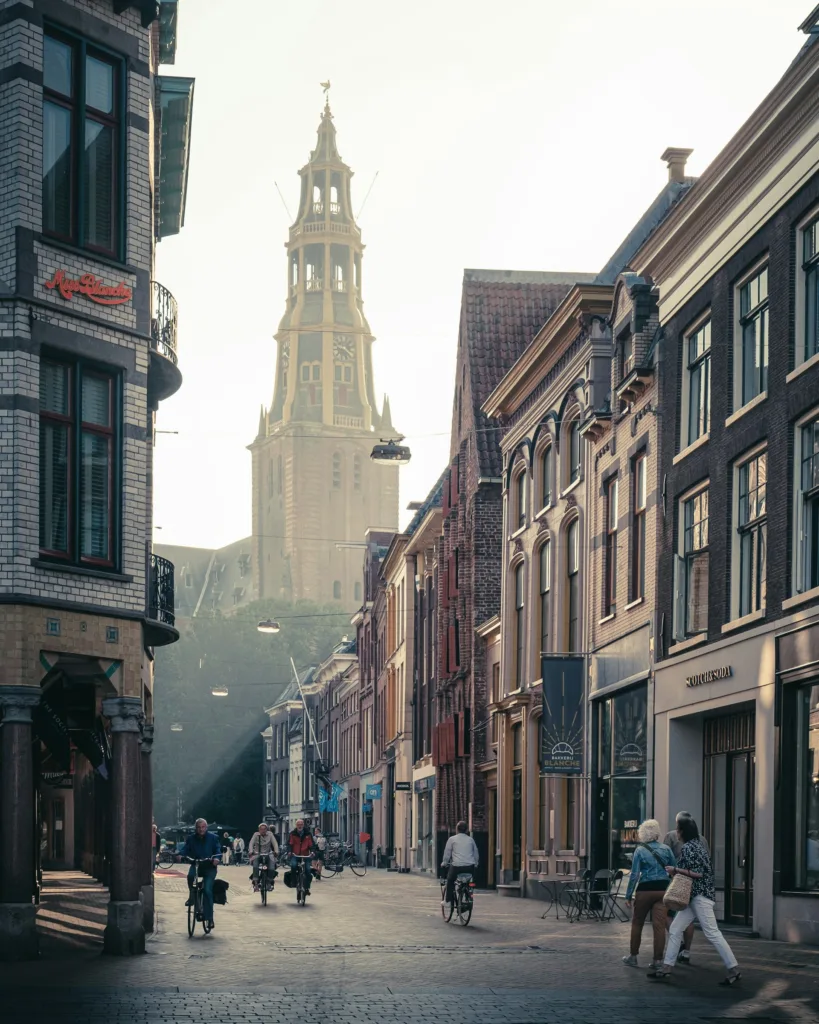 City Game  Groningen morning light on the streets of a the city.