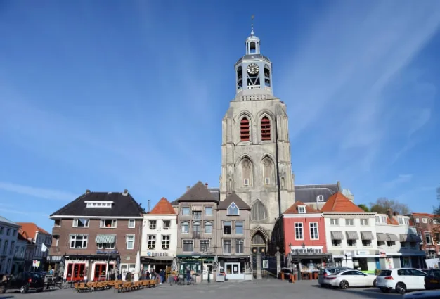 City Game Bergen op Zoom central square with Gertrudiskerk