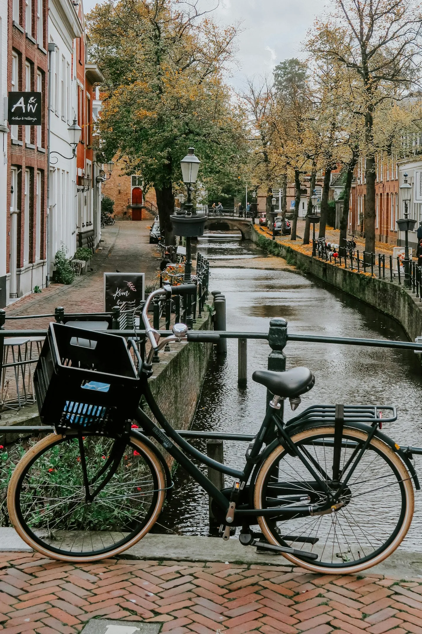 City Game Amersfoort parked bike on a autumn day