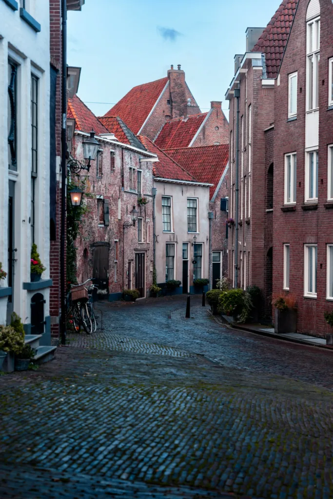 citygame deventer cobblestone street and houses