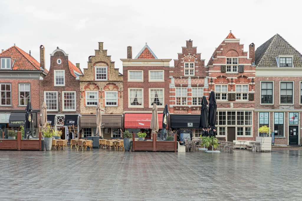 City Game Dordrecht row of historic buildings in the city
