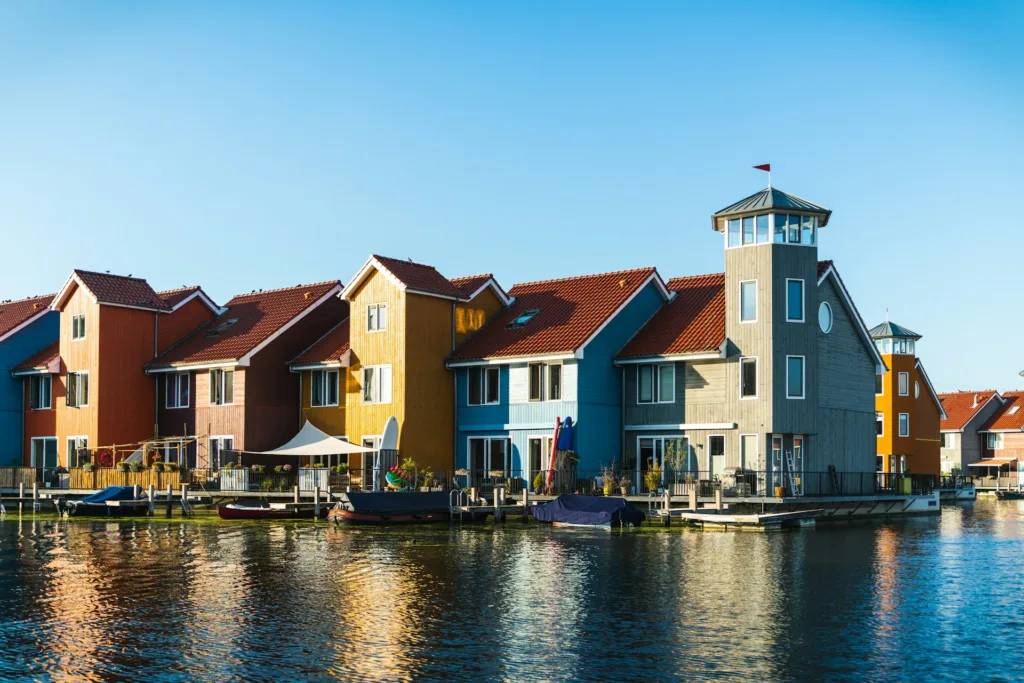 City Game Groningen some Colorful houses at reitdiephaven