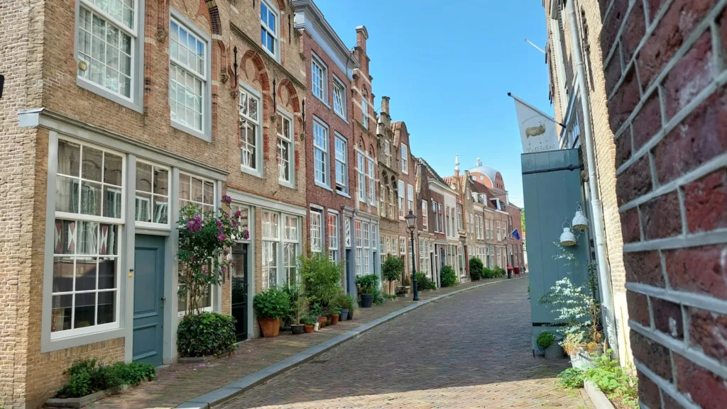 City Game Dordrecht Hofstraat street in a bright day