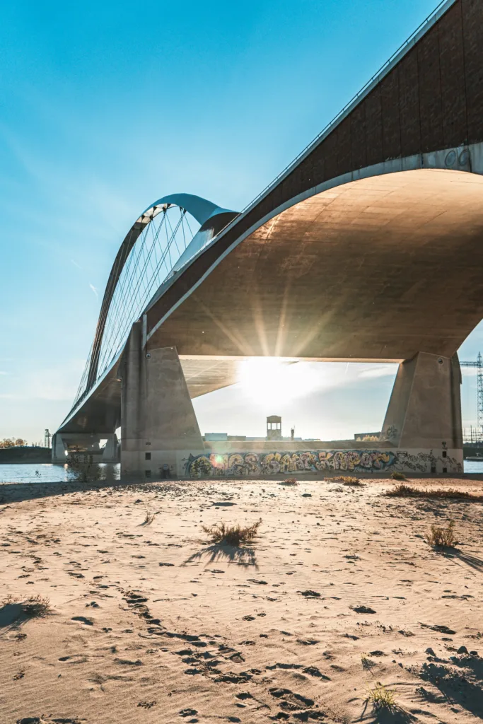 City Game Nijmegen beach and bridge