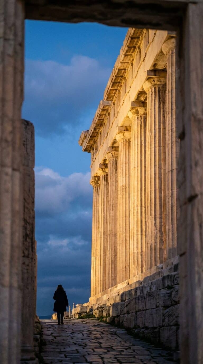 The Parthenon at Dusk in Athens