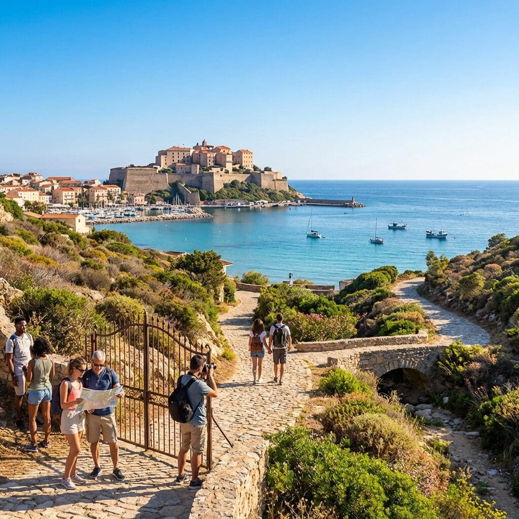 View of the Calvi Citadel from a Coastal Path