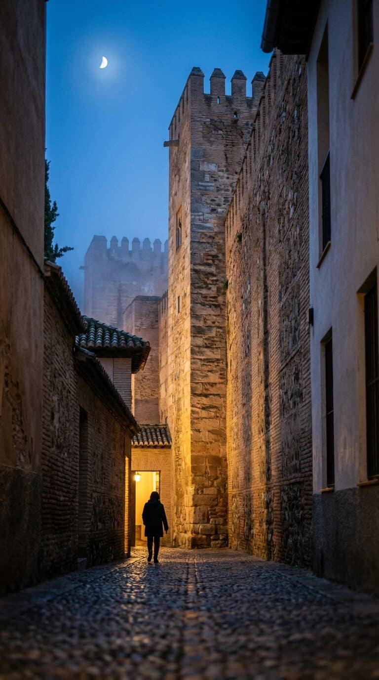 An Alley by the Alhambra at Twilight