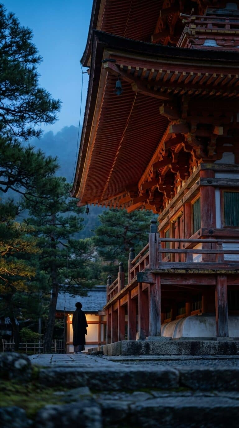 A Monk at a Japanese Temple