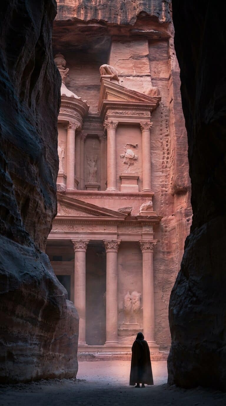 The Treasury at Petra Viewed from the Siq
