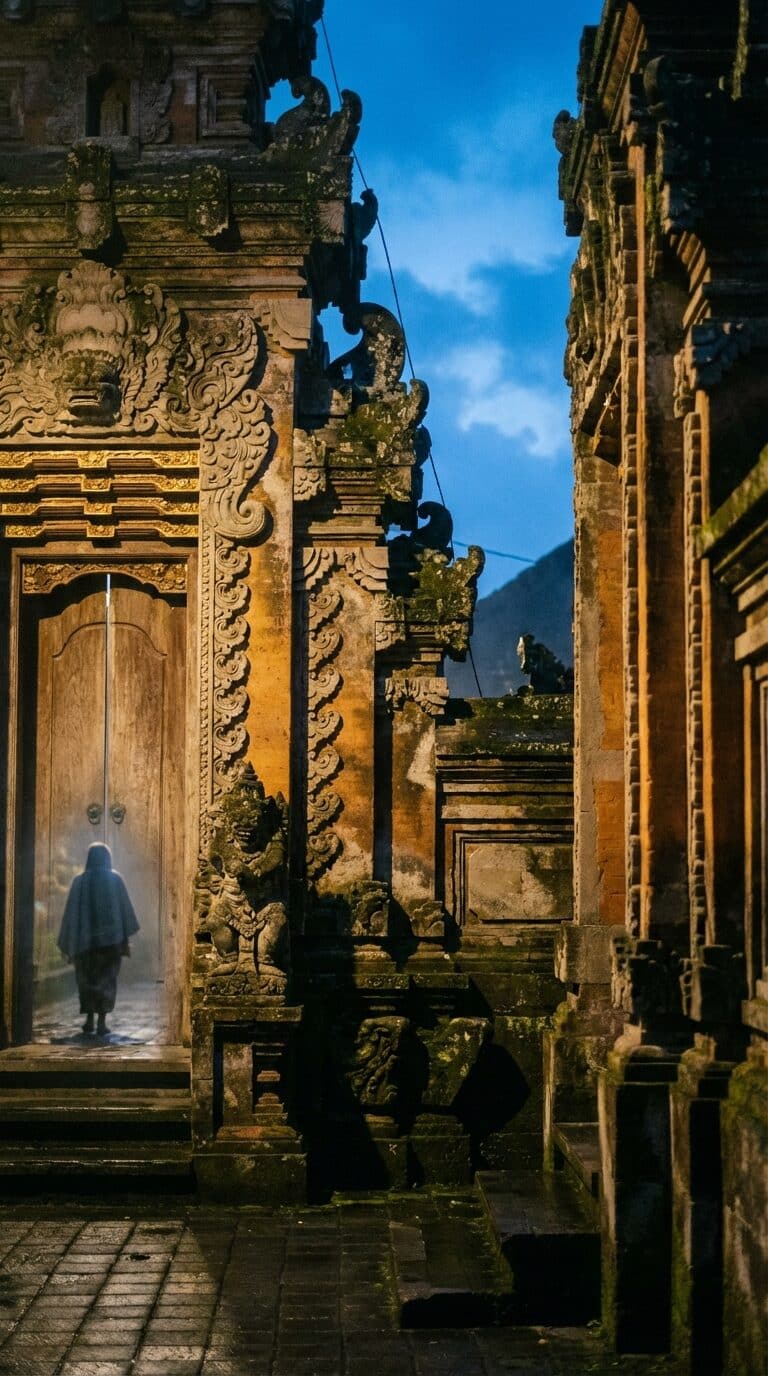 Balinese Temple in Kuta at Twilight
