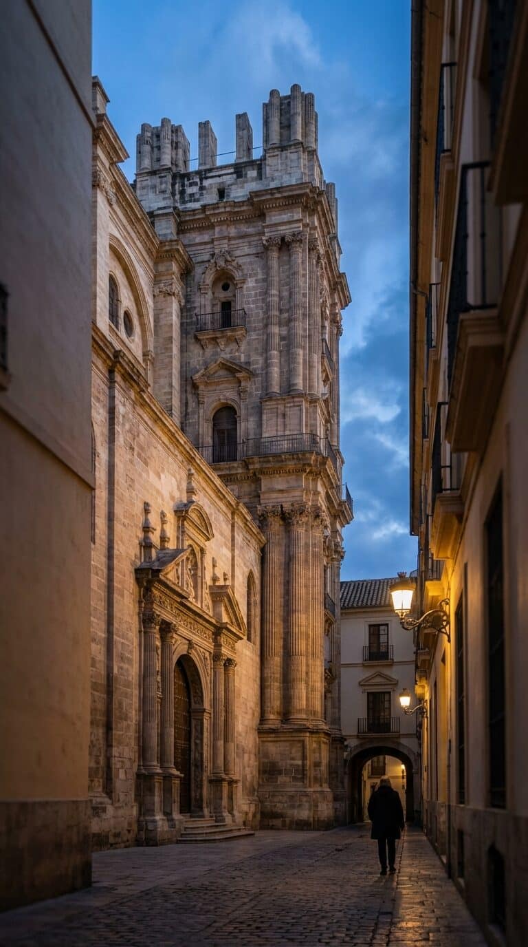 Málaga Cathedral at Dusk