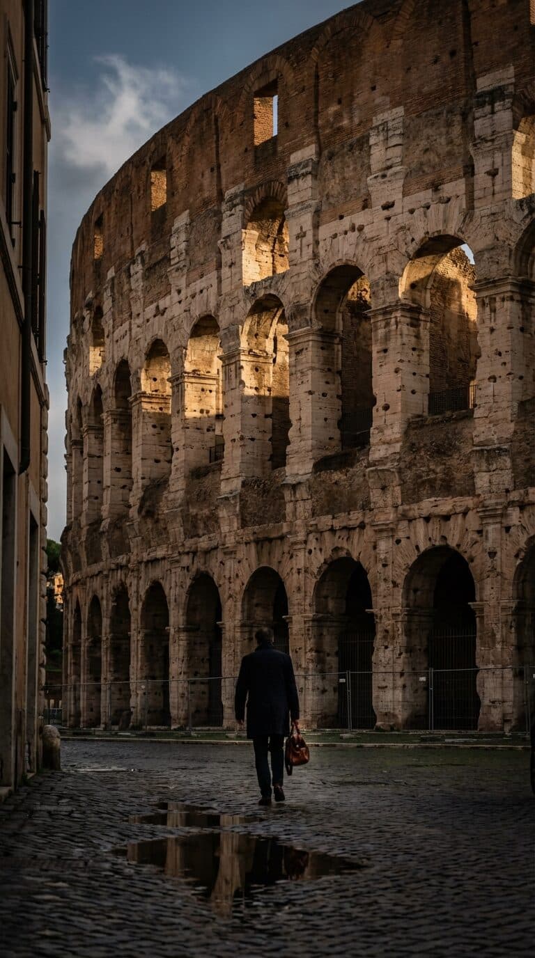 Cobblestone Street by the Colosseum, Rome