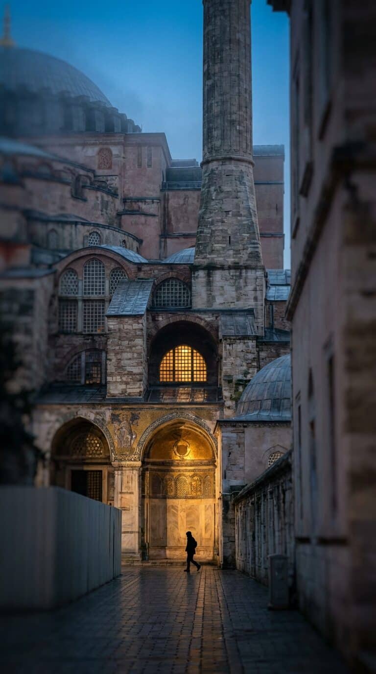 Alley Beside Hagia Sophia at Dusk