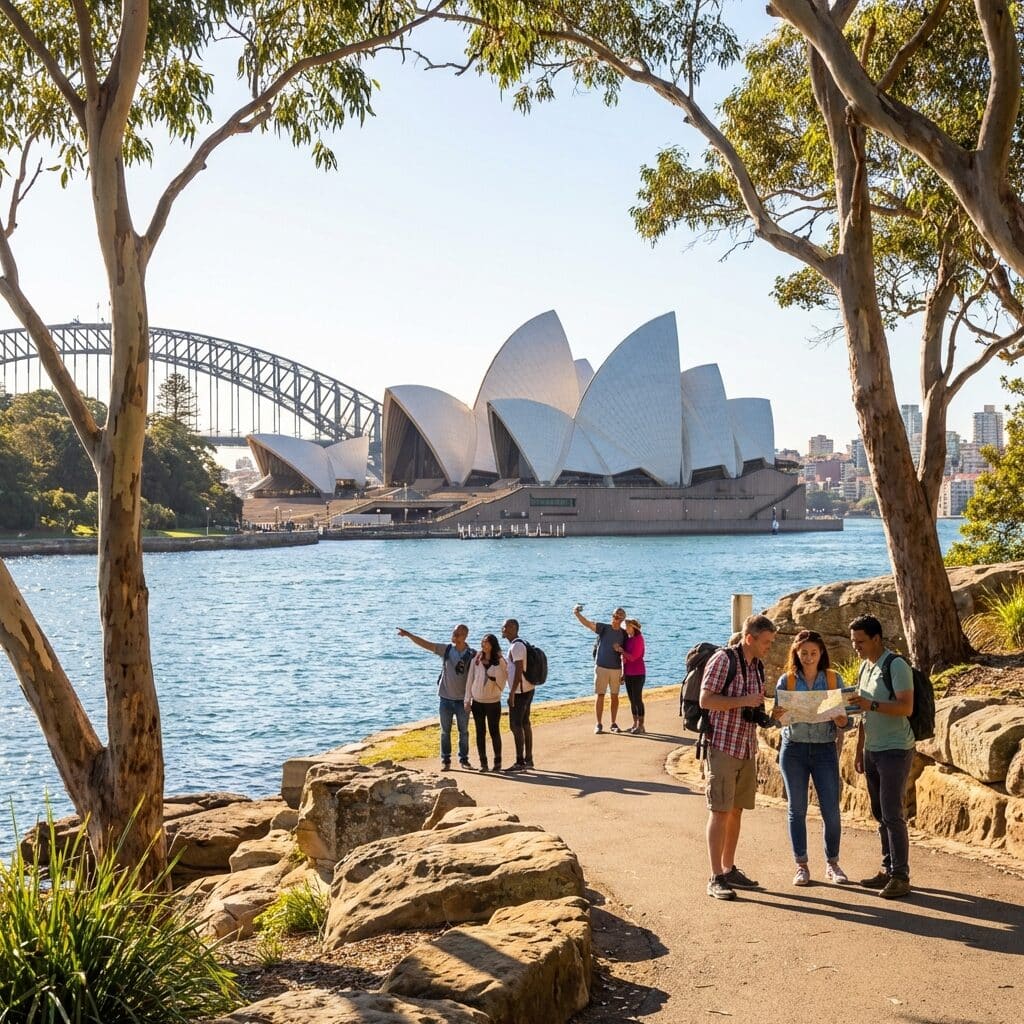 Tourists Viewing The Sydney Opera House
