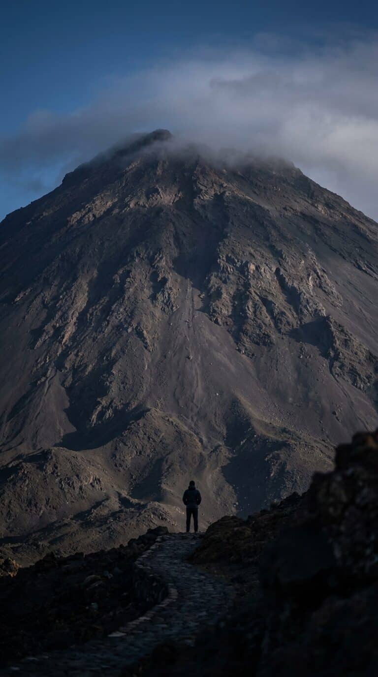 Hiker at the Pico do Fogo Volcano