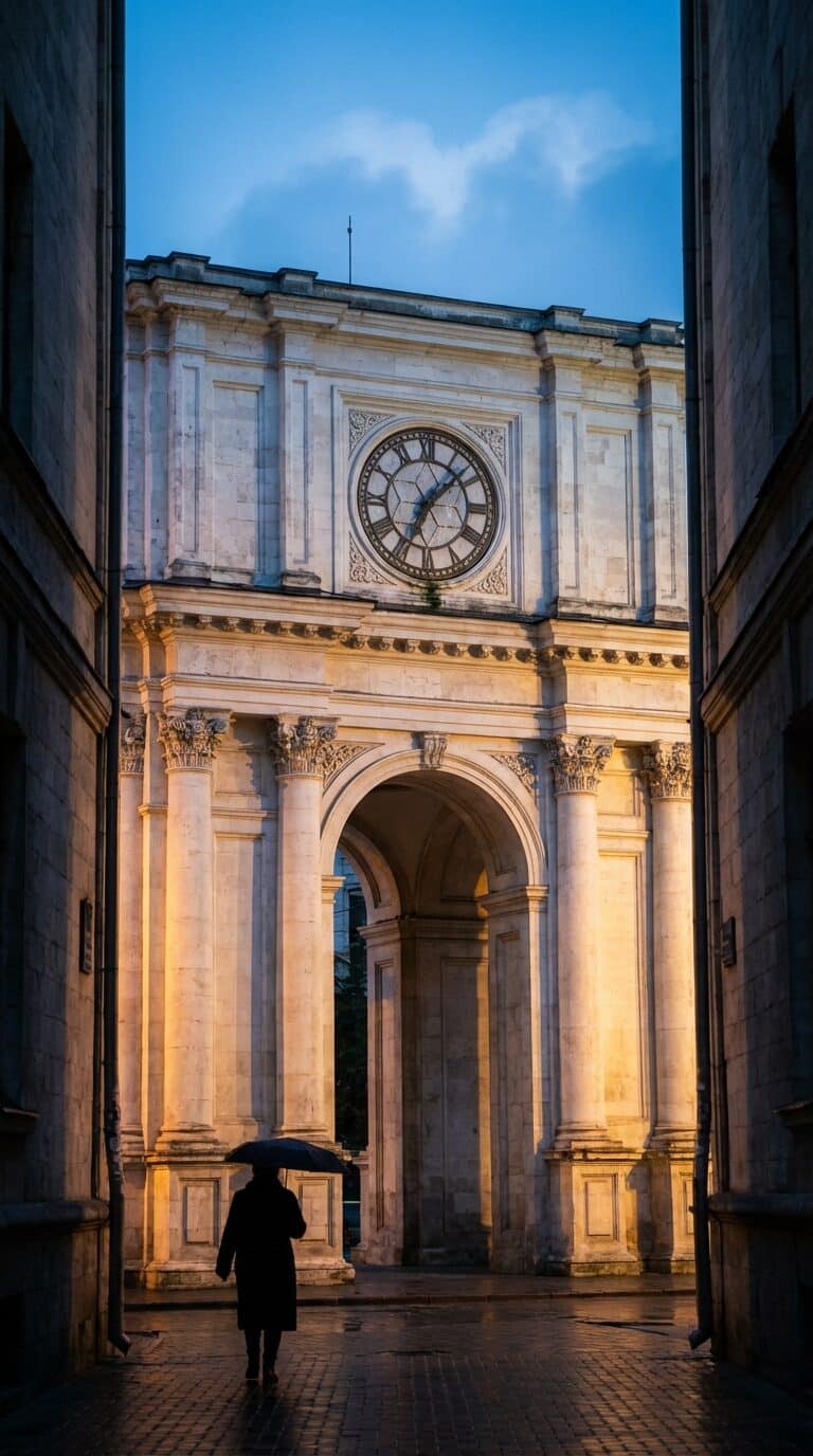 Triumphal Arch in Chisinau at Dusk