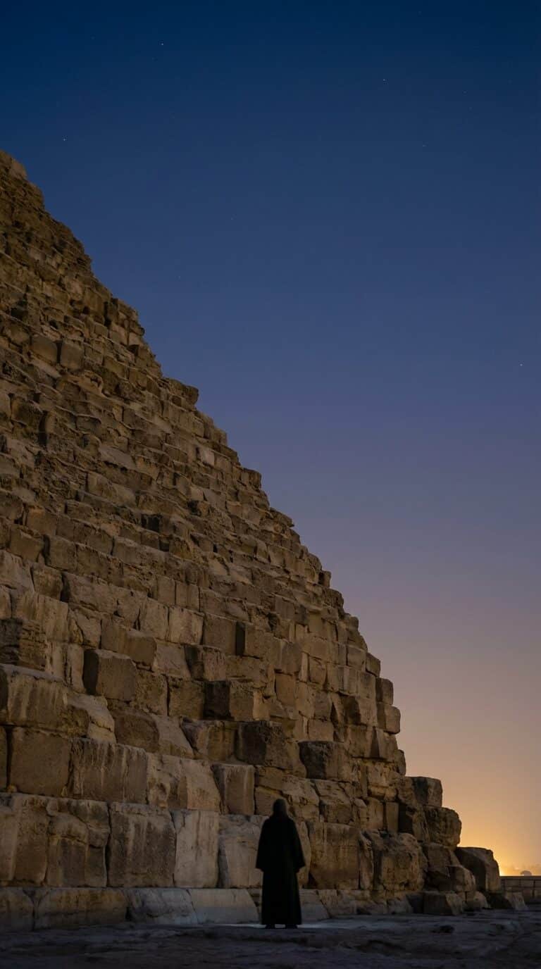 A Great Pyramid in Egypt at Twilight