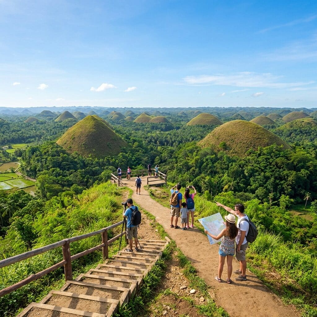 View of the Chocolate Hills in Bohol