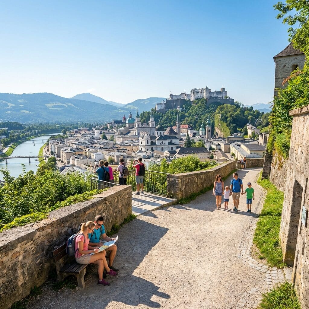 View Over Salzburg And Hohensalzburg Fortress