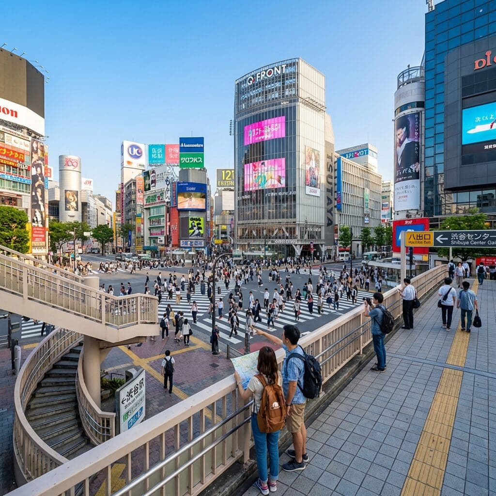View of the Shibuya Scramble Crossing