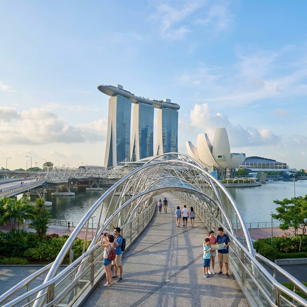 View Of Marina Bay Sands From The Helix Bridge