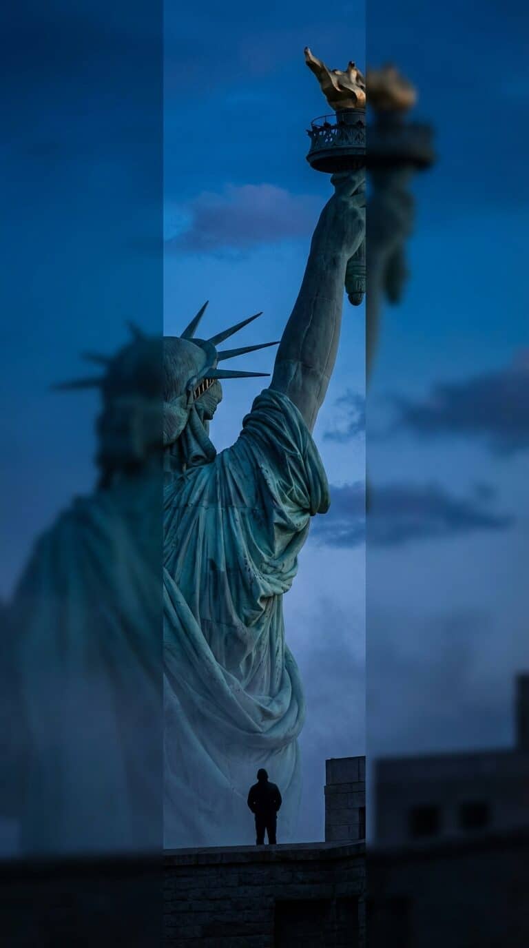 The Statue Of Liberty At Dusk
