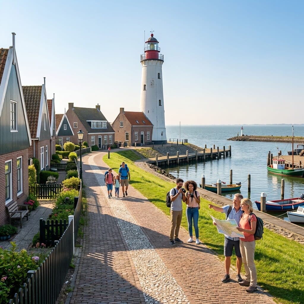 Tourists at the Lighthouse in Urk