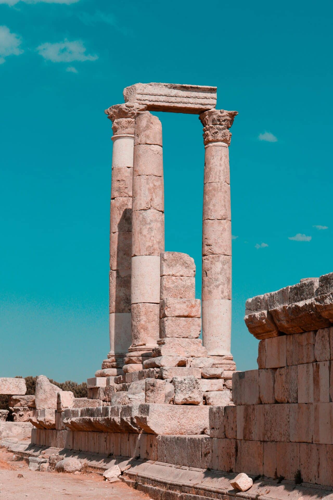Ruins of the Temple of Hercules in Amman