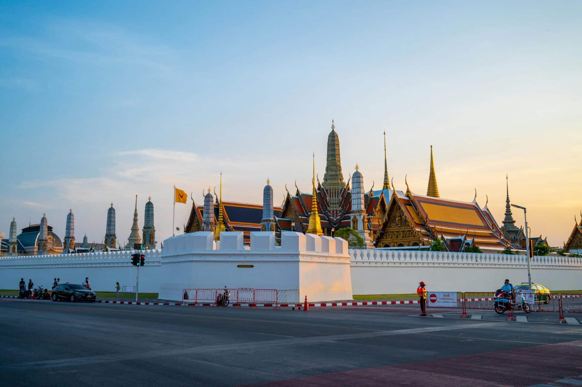 The Grand Palace in Bangkok at Sunset