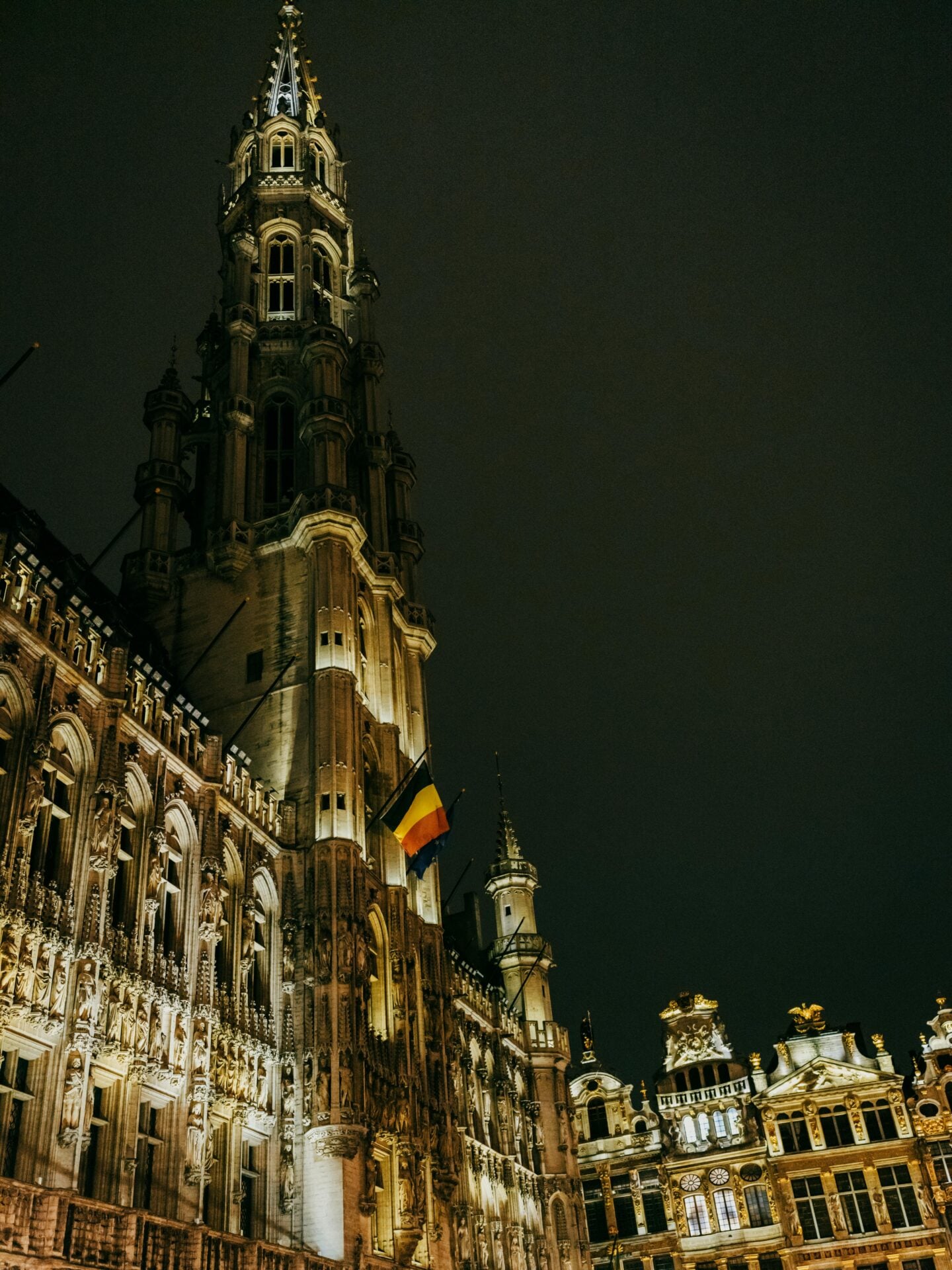 Brussels Town Hall at Night