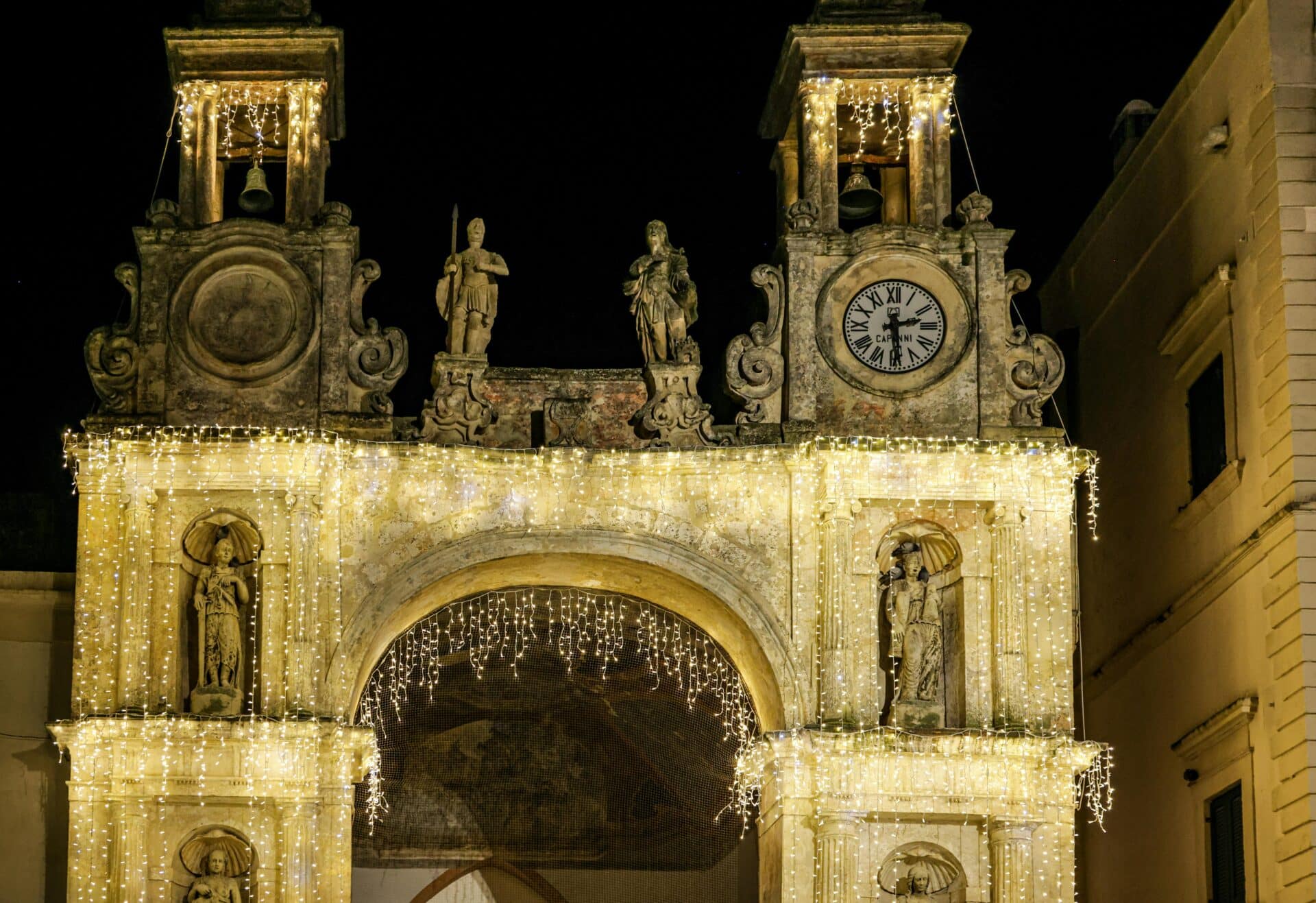 Cádiz Town Hall Archway with Festive Lights