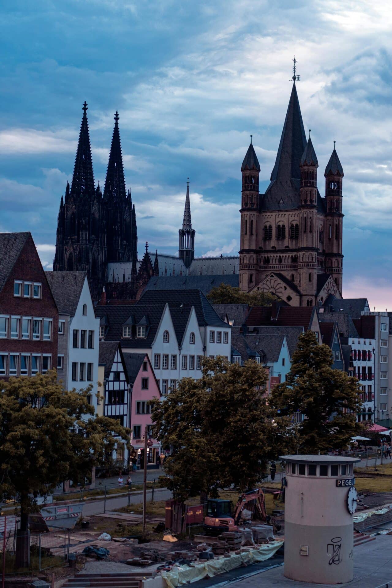 Cologne Cathedral and Old Town at Dusk