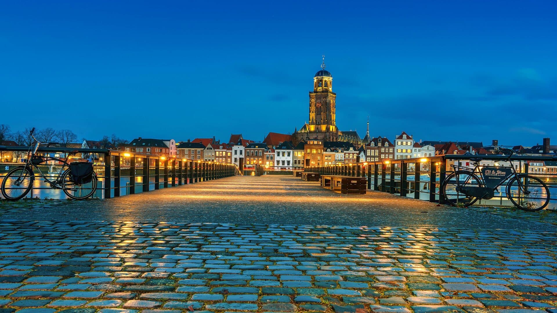 Deventer Skyline and Lebuinuskerk at Dusk