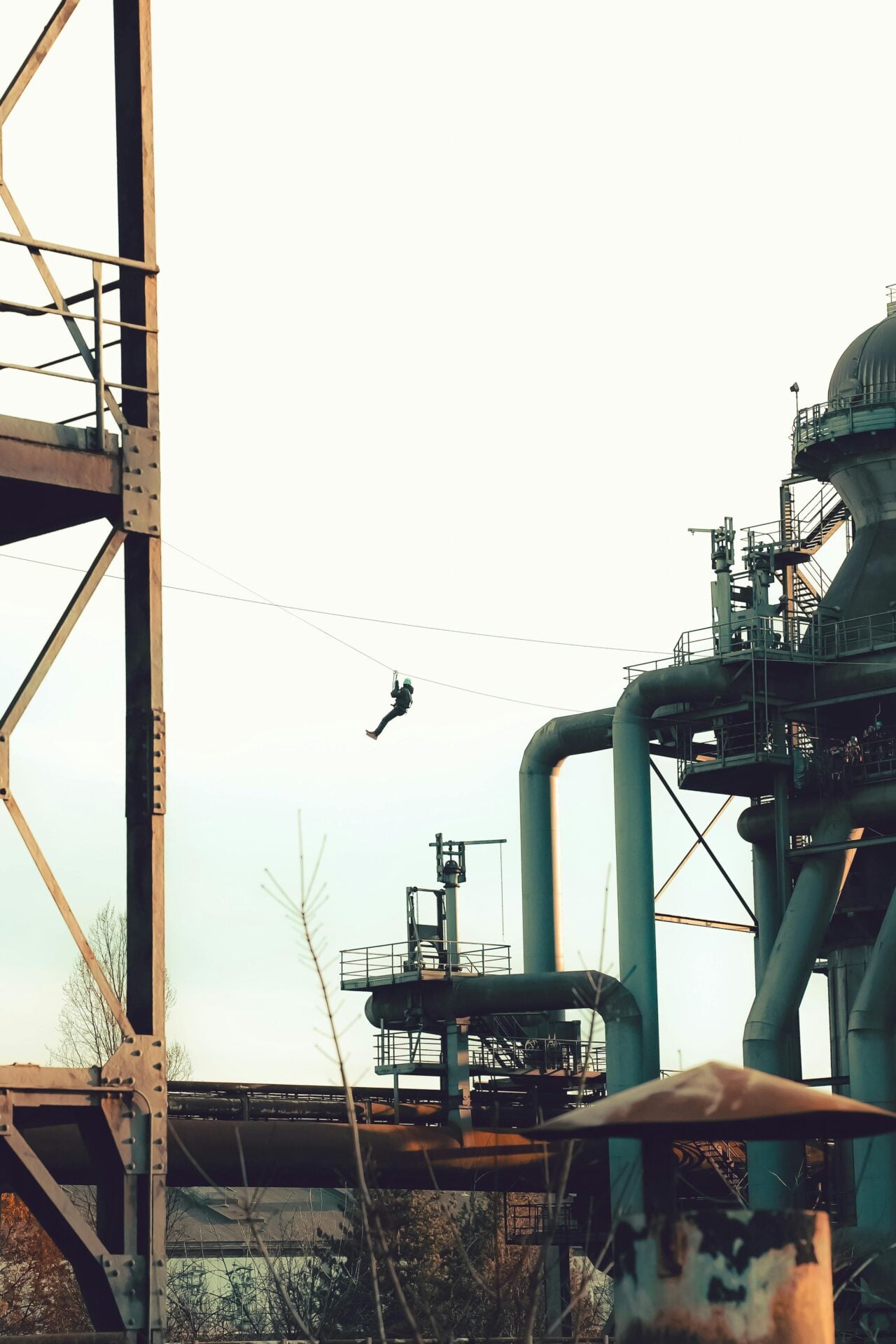 Zip-Lining at Landschaftspark Duisburg-Nord