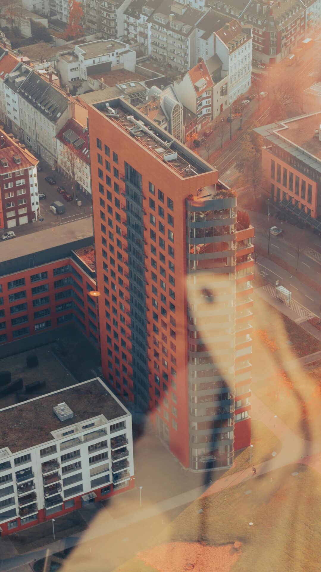 Aerial View of the Pandion D'or Tower in Düsseldorf