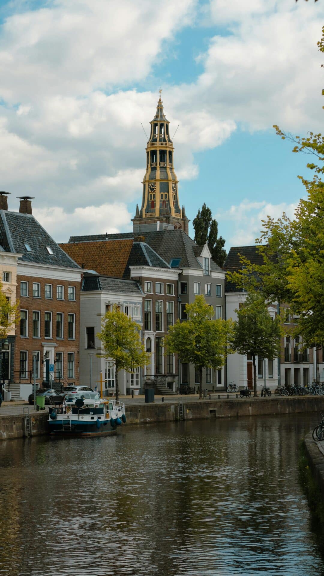 Canal View of the Martinitoren in Groningen