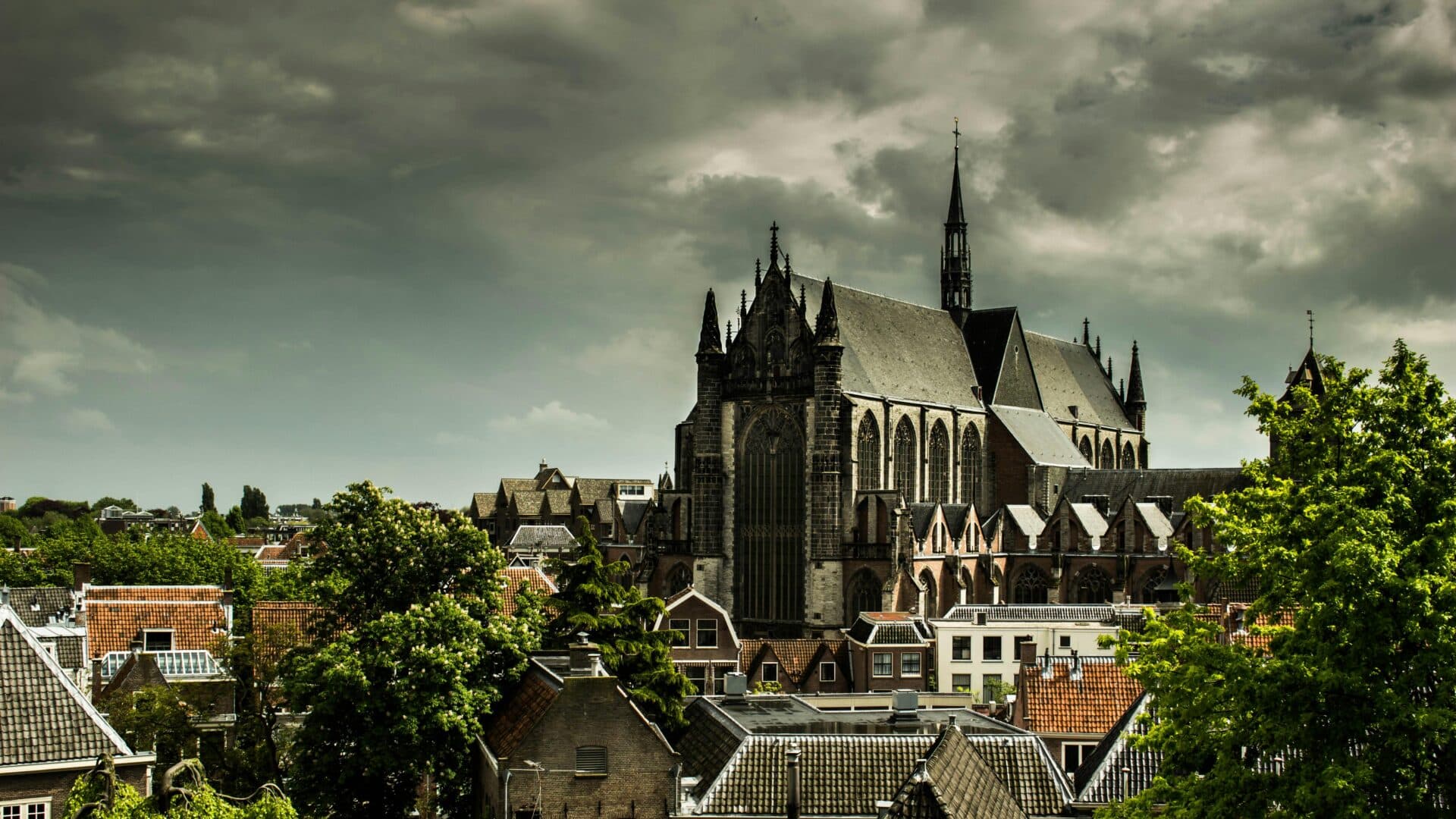 Dramatic Sky Over the Hooglandse Kerk in Leiden