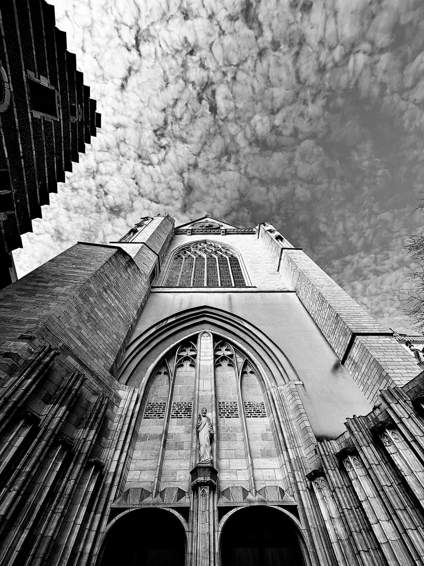 Façade of Saint Quentin's Church in Leuven