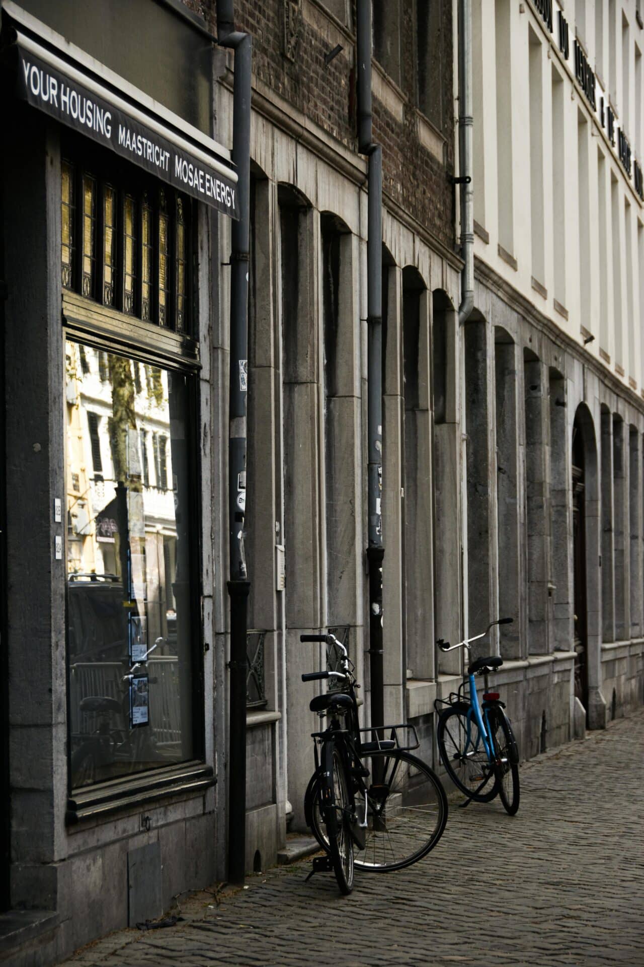Cobblestone Street with Bicycles in Maastricht