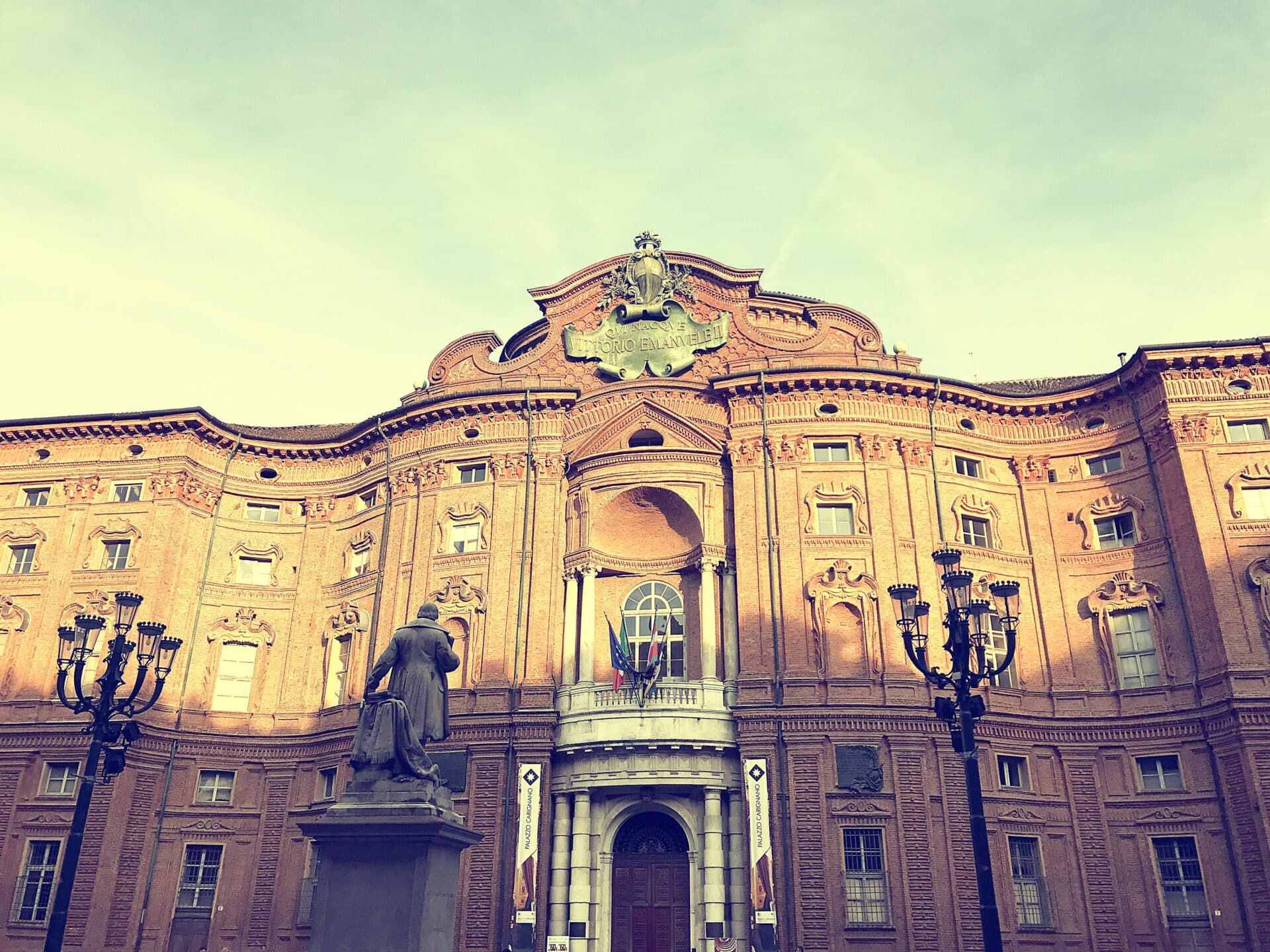 The Facade of Palazzo Carignano in Turin