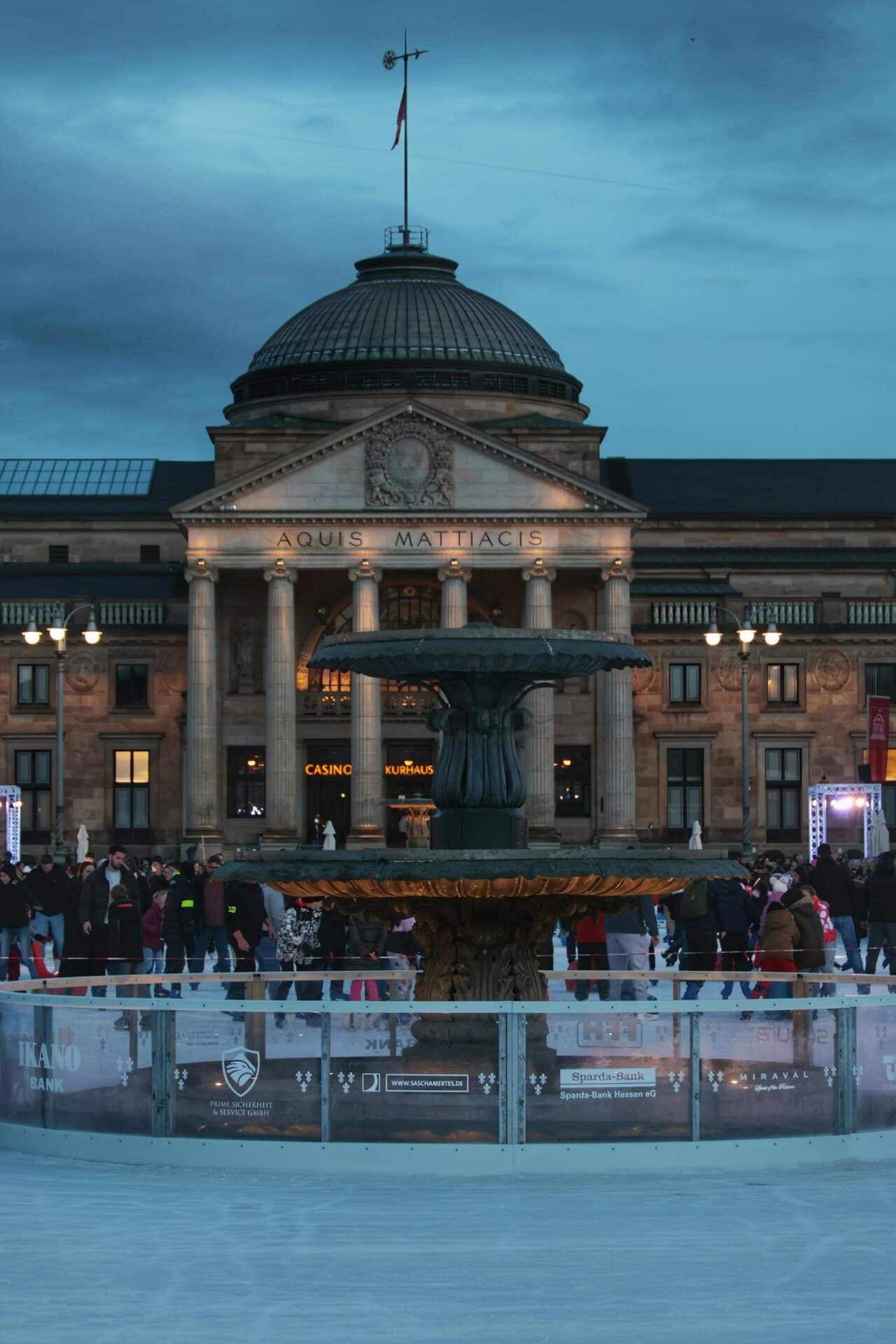 Kurhaus Wiesbaden With Winter Ice Rink
